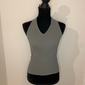 Grey knit halter top
